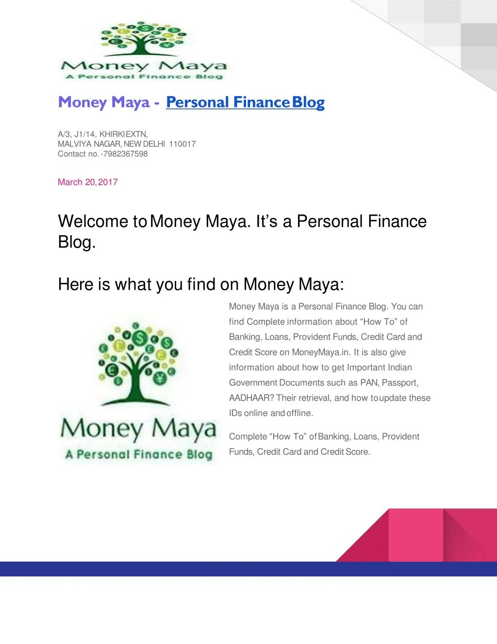 money maya personal finance blog