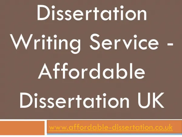Dissertation Writing Service - Affordable Dissertation UK