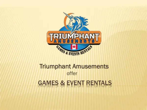 Triumphant Amusements Games & Events Rentals In Toronto