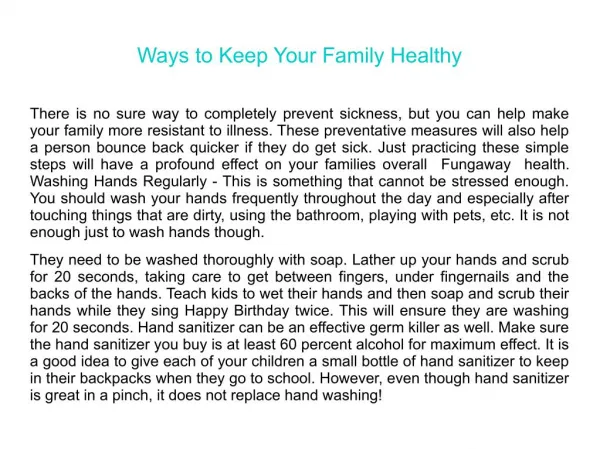 Ways to Keep Your Family Healthy