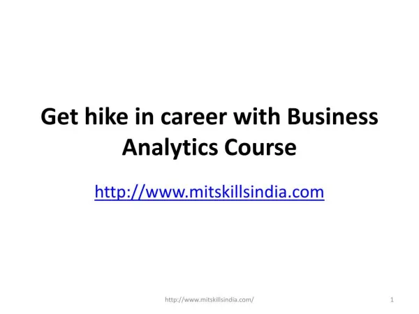 Get hike in career with Business Analytics Course