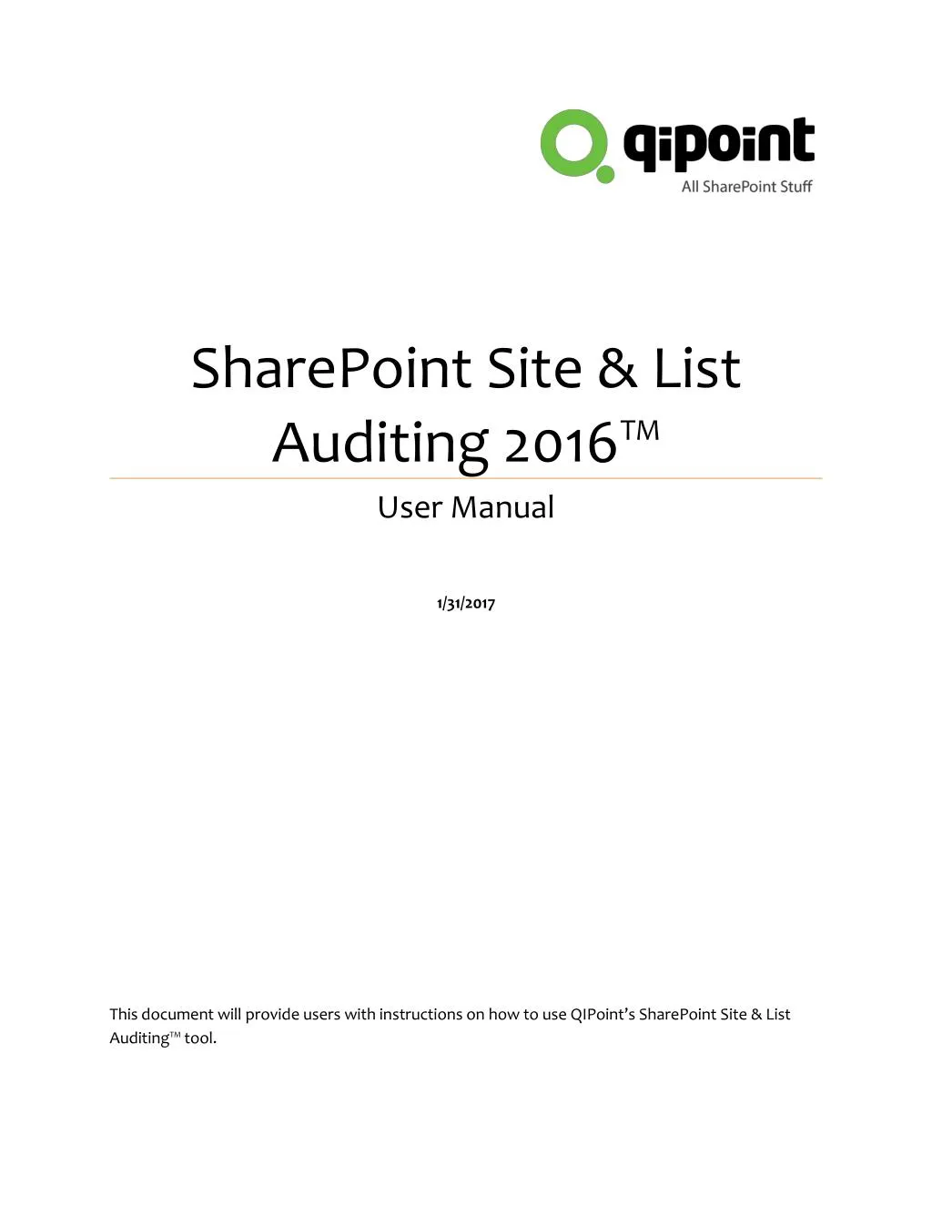 sharepoint site list auditing 2016 user manual