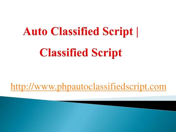 Auto Classified Script | Classified Script
