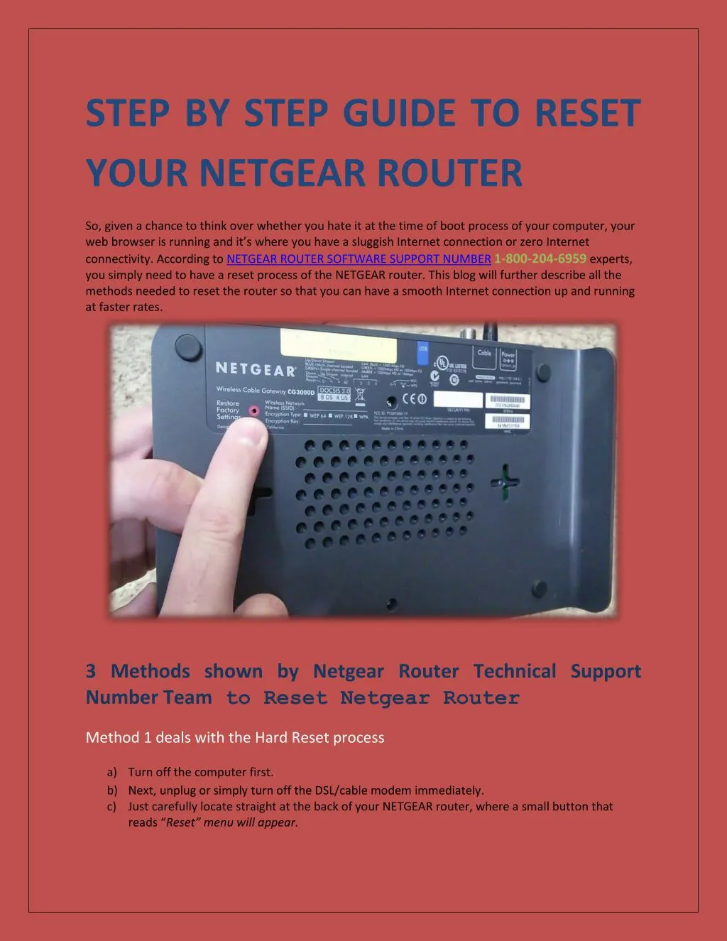 step by step guide to reset your netgear router
