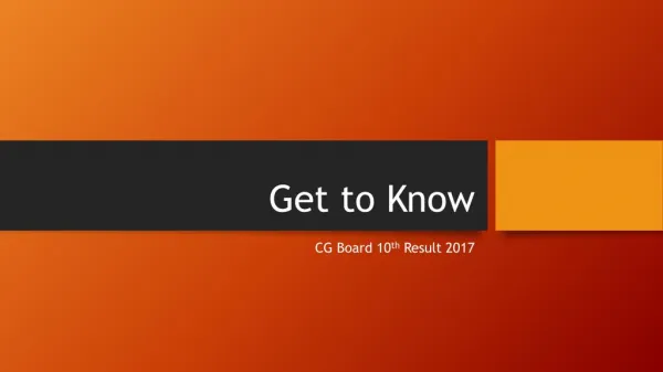 Get to Know CG Board 10th Result 2017