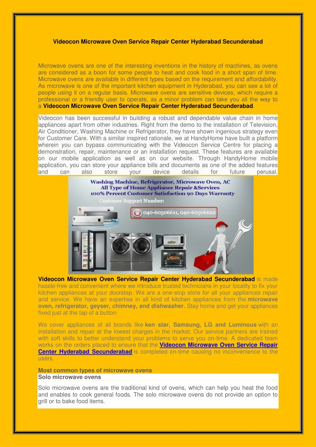 videocon microwave oven service repair center