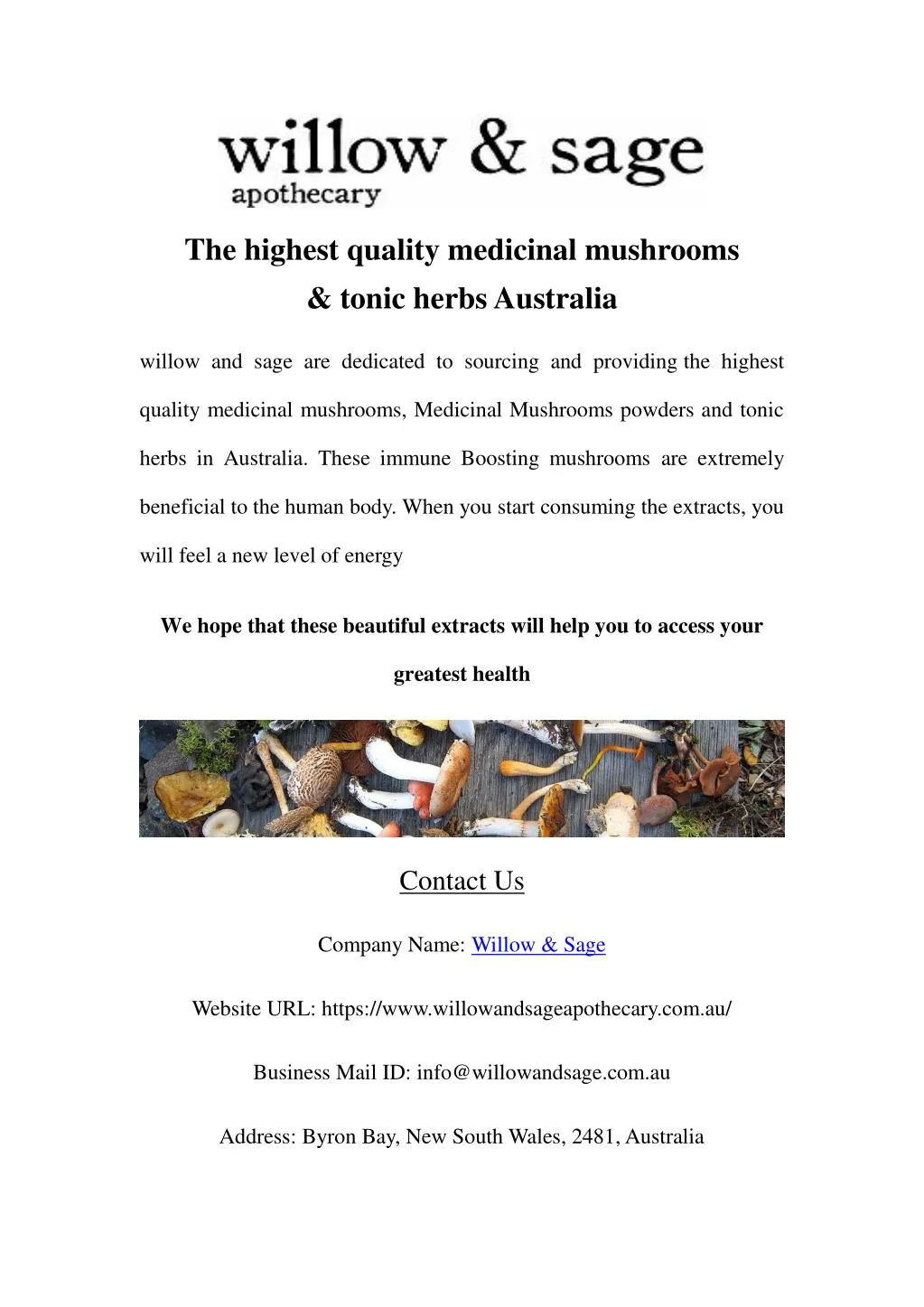 the highest quality medicinal mushrooms