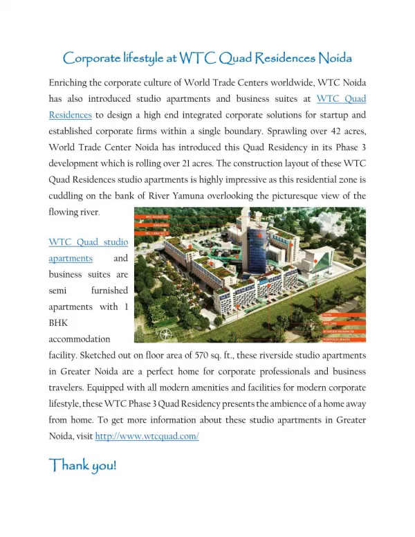 WTC The Quad business suites in Greater Noida