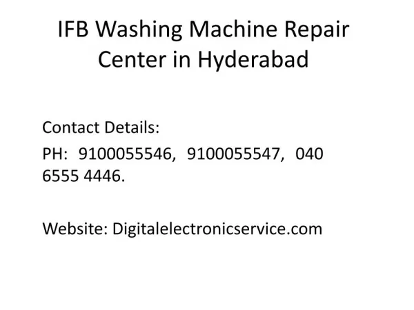 Ifb washing machine repair center in hyderabad