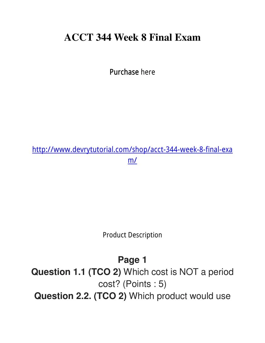 acct 344 week 8 final exam