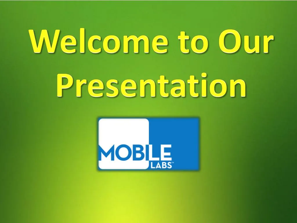 welcome to our presentation