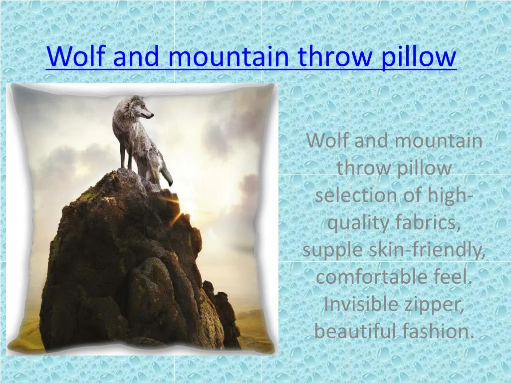 wolf and mountain throw pillow
