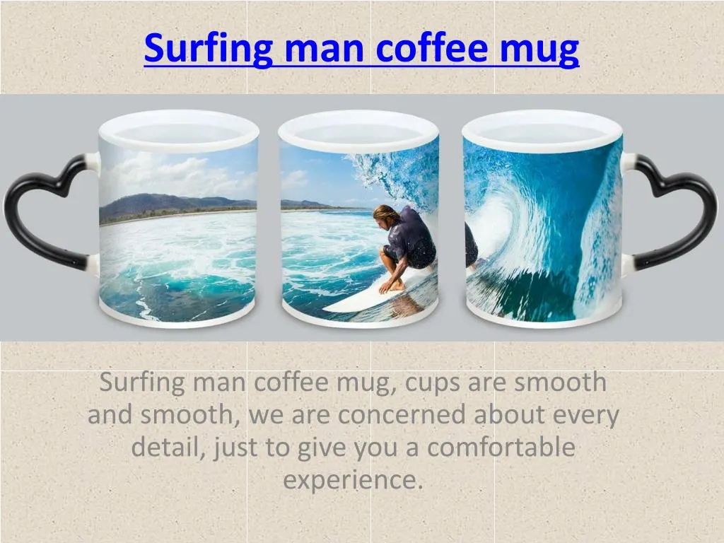 surfing man coffee mug