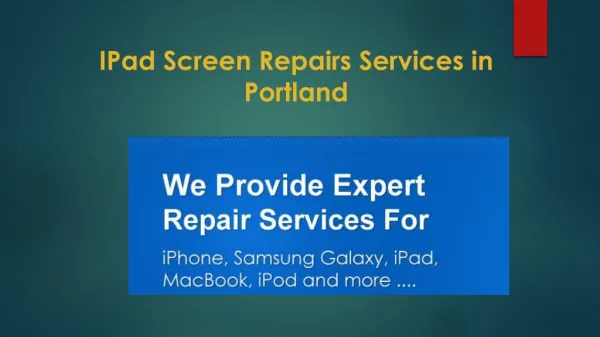 IPad Screen Repairs Services in Portland