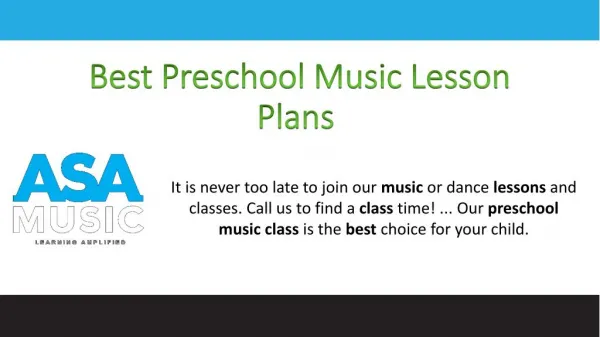 Best Preschool Music Lesson Plans