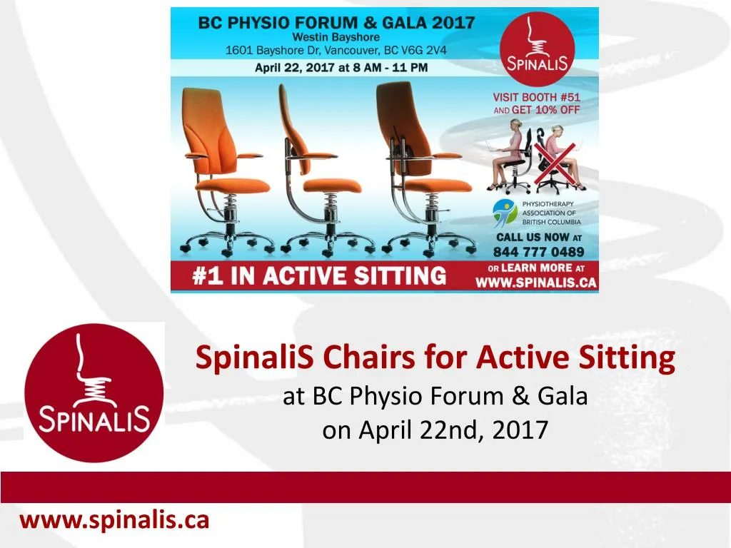 spinalis chairs for active sitting at bc physio forum gala on april 22nd 2017