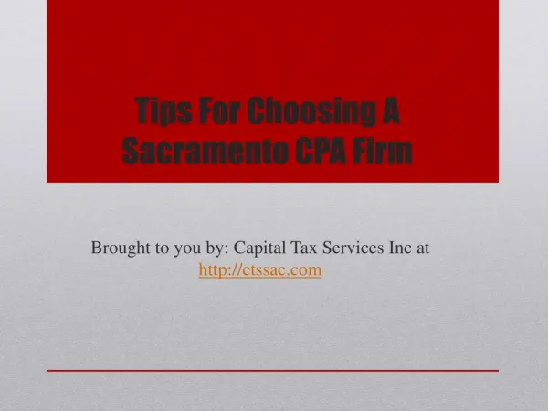 Tips For Choosing A Sacramento CPA Firm