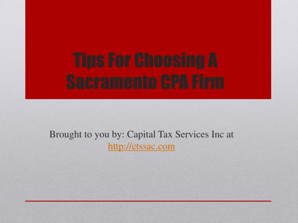 tips for choosing a sacramento cpa firm