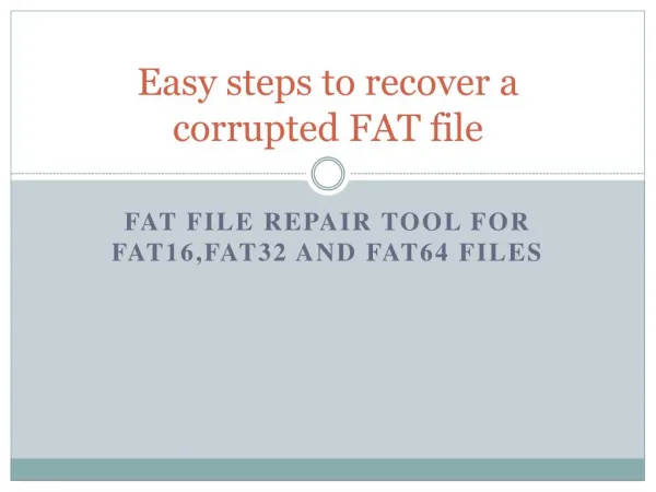 Easy steps to recover FAT file