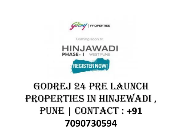 Pre launch properties in Hinjewadi by Godrej 24