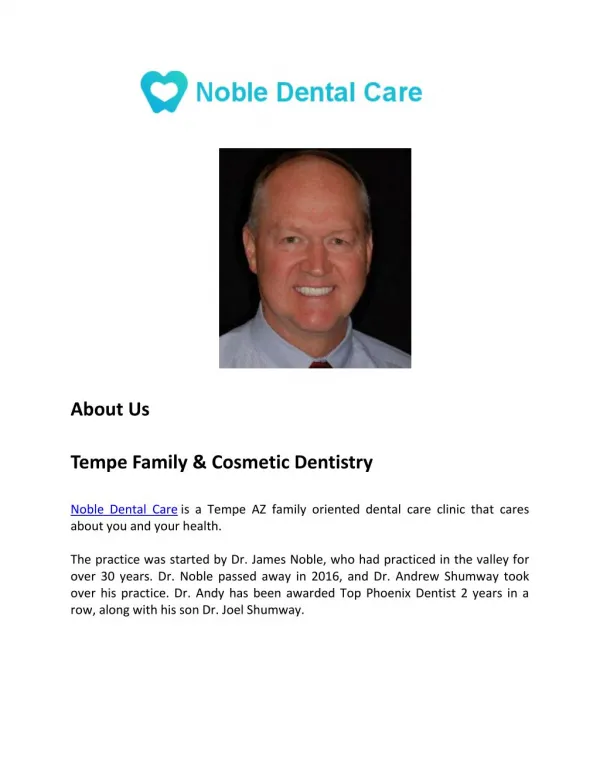 Noble Dental Care - About Us
