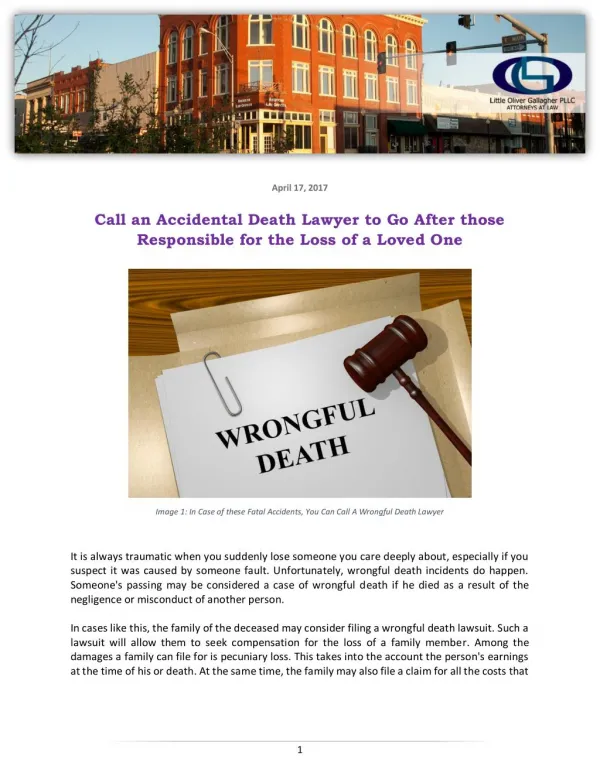 Call an Accidental Death Lawyer to Go After those Responsible for the Loss of a Loved One
