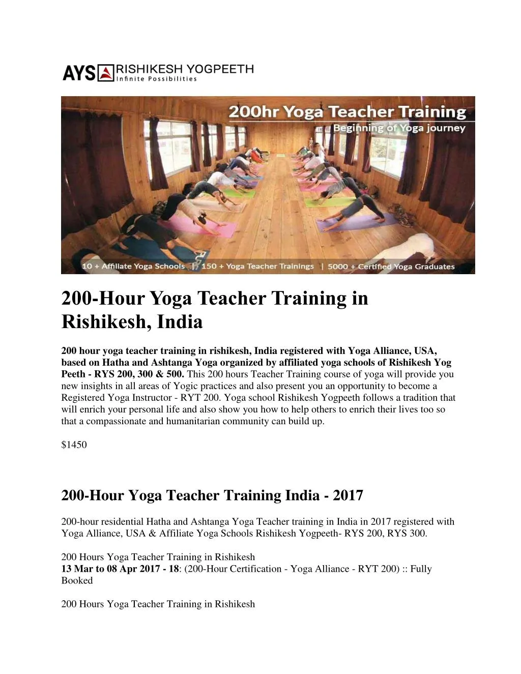 200 hour yoga teacher training in rishikesh india