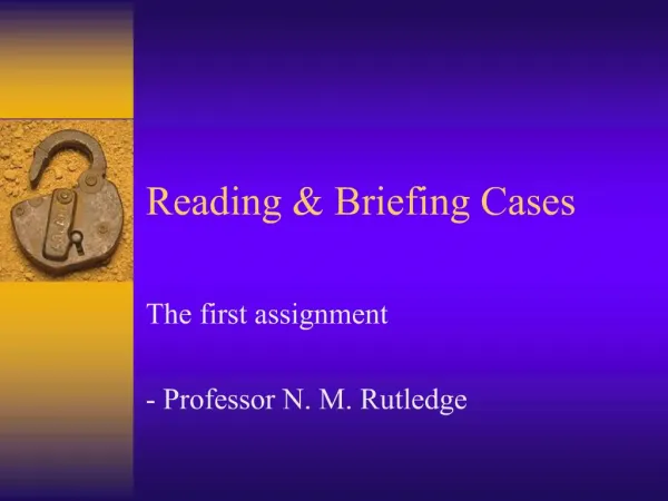 Reading Briefing Cases