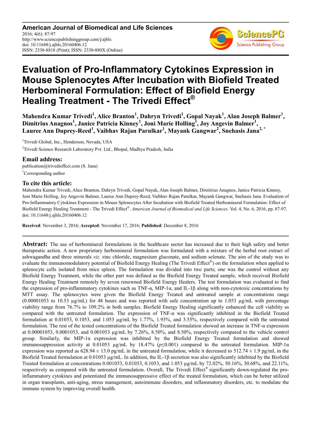 american journal of biomedical and life sciences