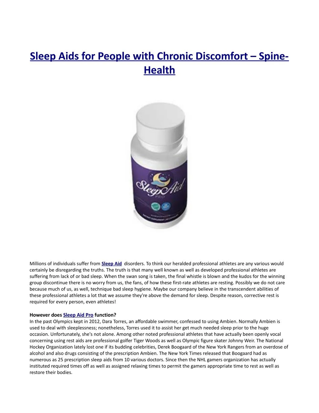 sleep aids for people with chronic discomfort