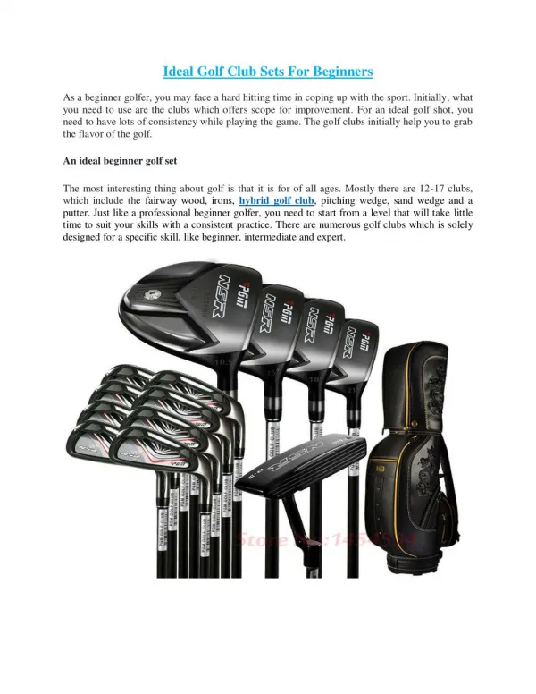Golf Club Sets For Beginners