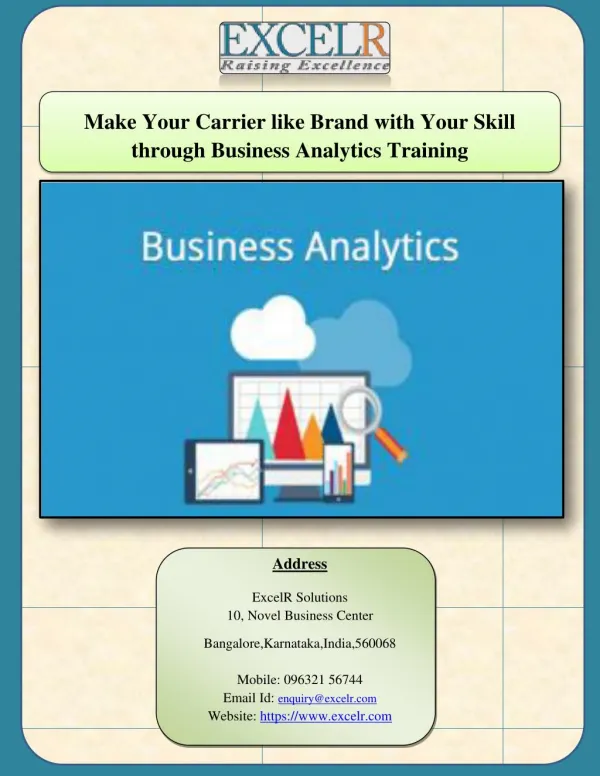 Make Your Carrier like Brand with Your Skill through Business Analytics Training