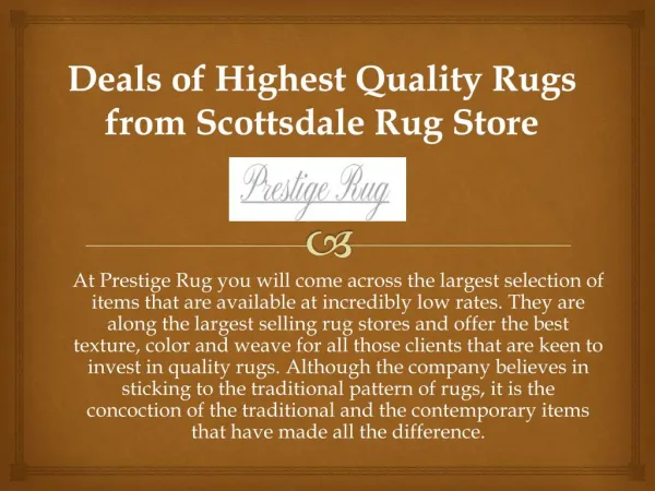 Deals of Quality Rugs from Scottsdale Rug Store