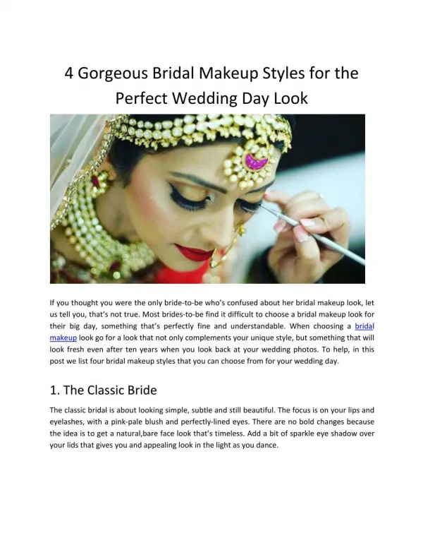 Bridal Makeup Styles for the Perfect Wedding Day