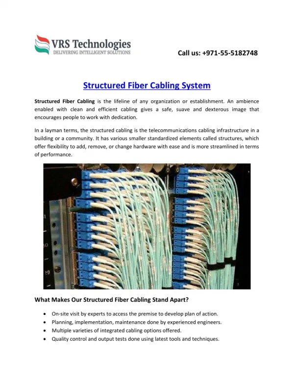Strcutured Fiber Cabling System