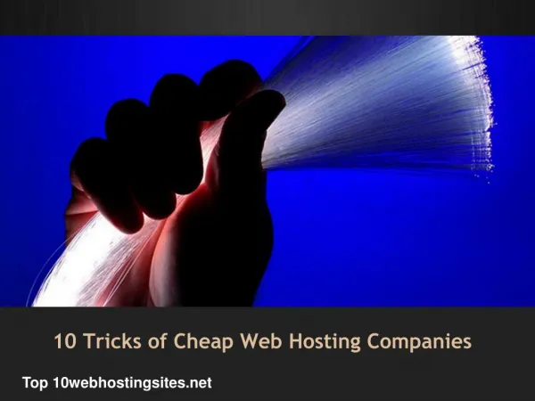 10 Tricks of Cheap Web Hosting Companies