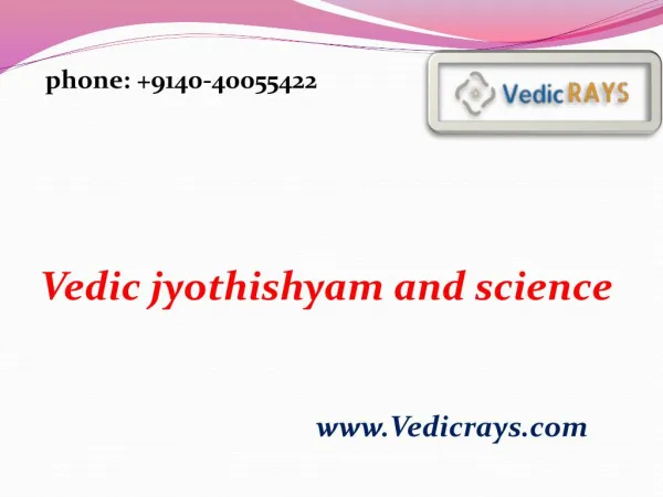 Vedic jyothishyam and science