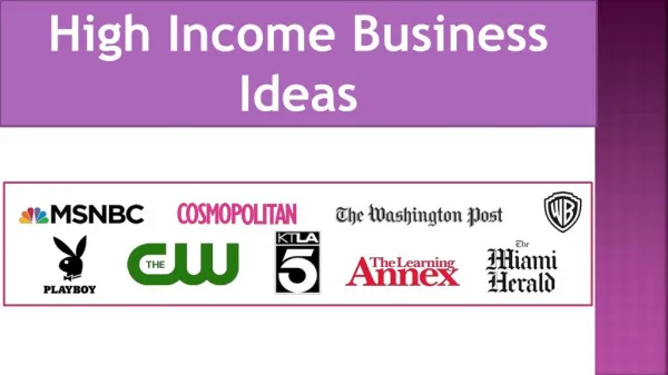 High Income Business Ideas