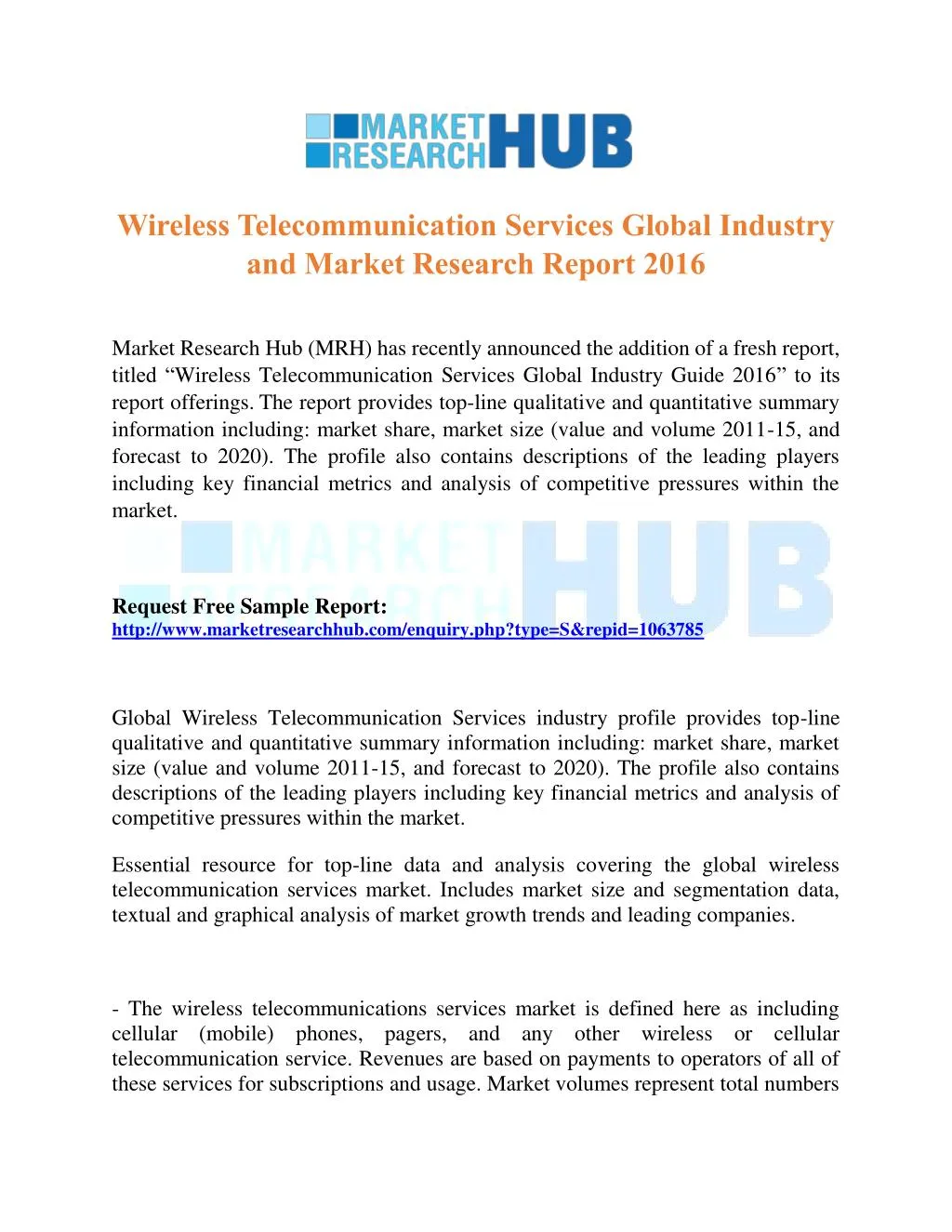 wireless telecommunication services global