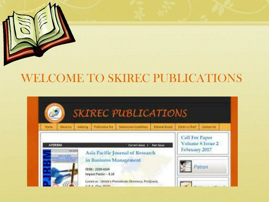 welcome to skirec publications