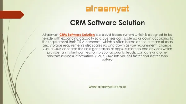 Get remarkable list of features with Alrasmyat CRM Software Solution
