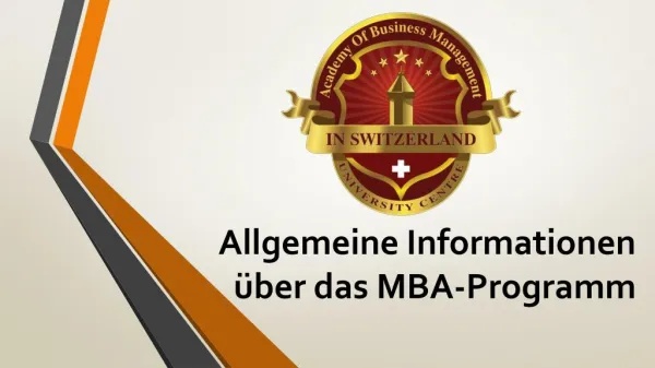 Allgemeine Informationen über das MBA-Programm