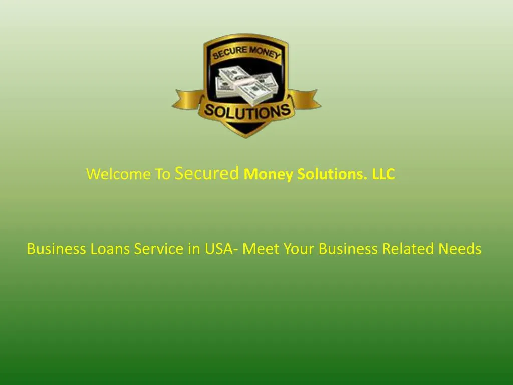 welcome to secured money solutions llc