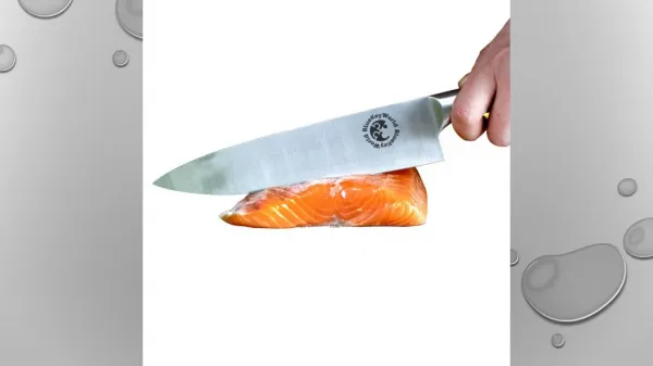 Chef Knife - Kitchen Knife - Multipurpose 8 Inch Stainless Steel Straight Edge - Home or Restaurant - Food Safe - Perfec