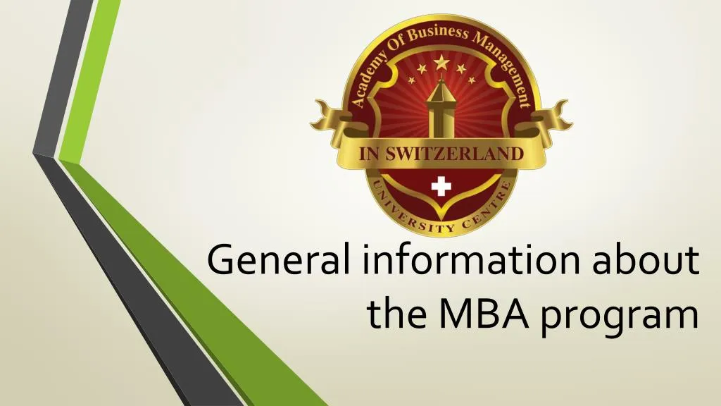 general information about the mba program