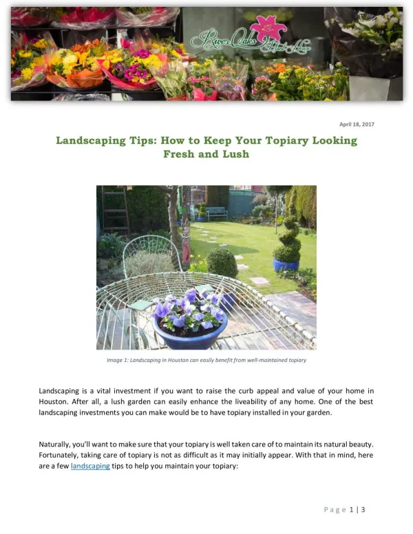 Landscaping Tips: How to Keep Your Topiary Looking Fresh and Lush
