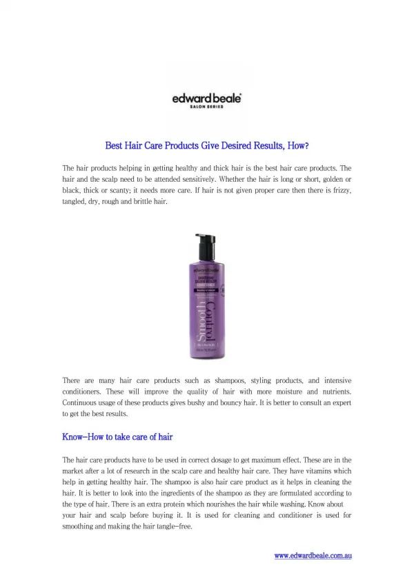 Best Hair Care Products Give Desired Results