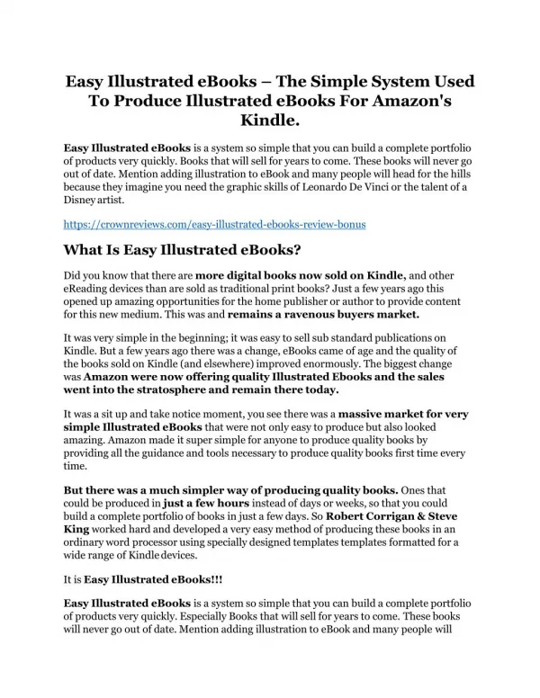 Easy Illustrated eBooks Review and (Free) GIANT $14,600 BONUS