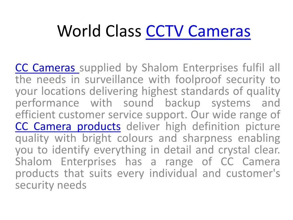 world class cctv cameras